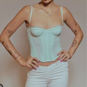 NWT Urban Outfitters Out From Under Modern Love Corset Top size small Mint